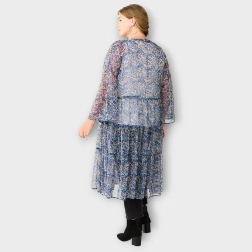 NWT SONOMA RUFFLE TIERED FLORAL DUSTER (PLUS SIZE)